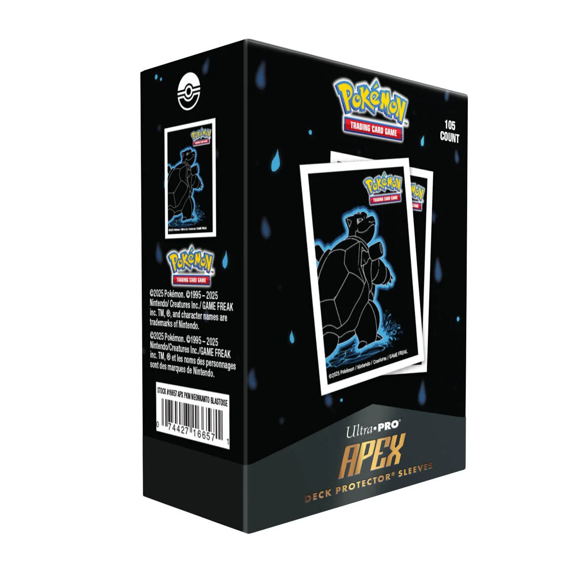 Neon Kanto: Blastoise 105ct APEX Deck Protector Sleeves