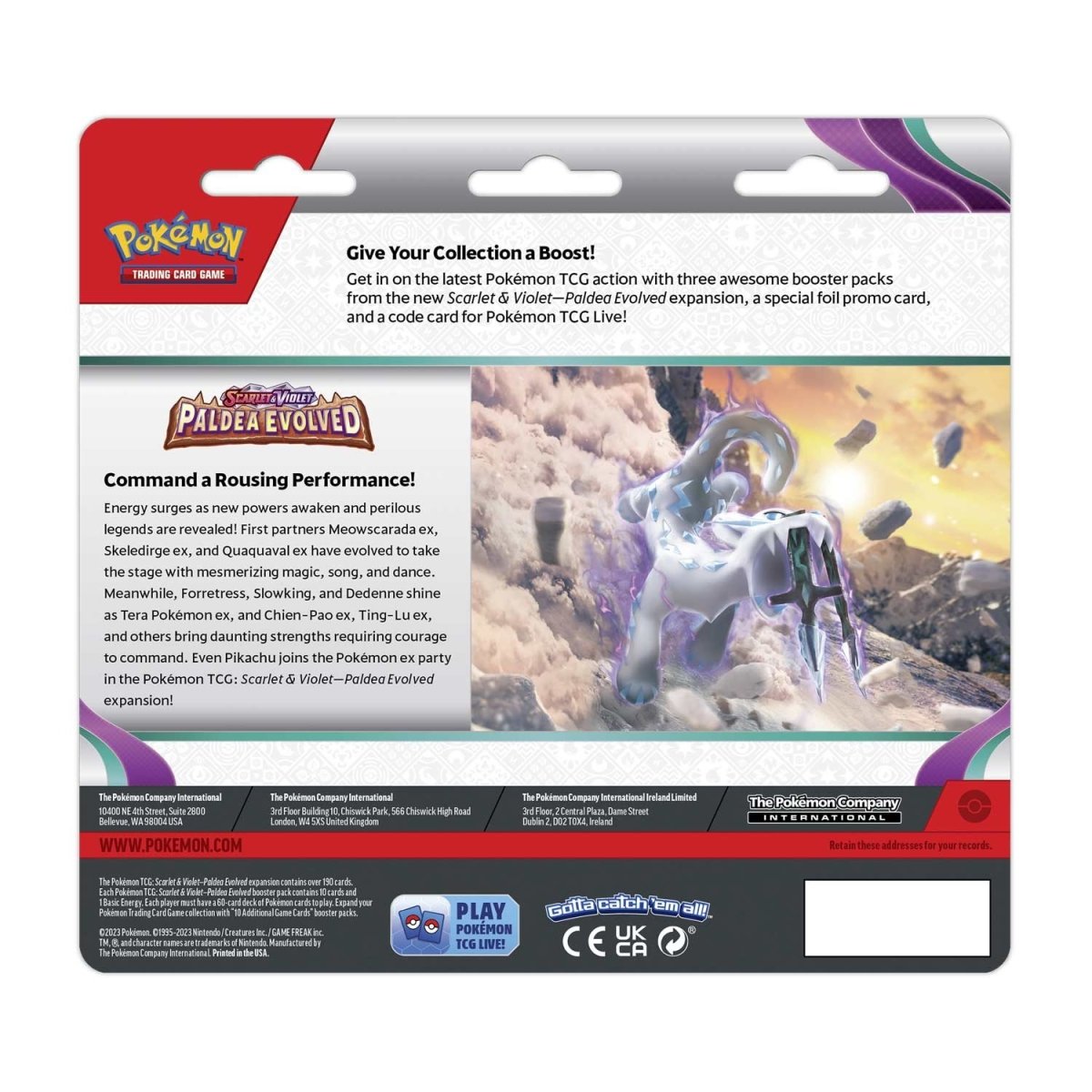 Pokémon TCG: SV2 Paldea Evolved 3-Pack Blister