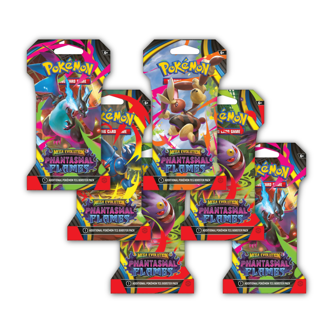 Pokémon TCG: ME2 Phantasmal Flames Sleeved Booster Pack 6ct Set