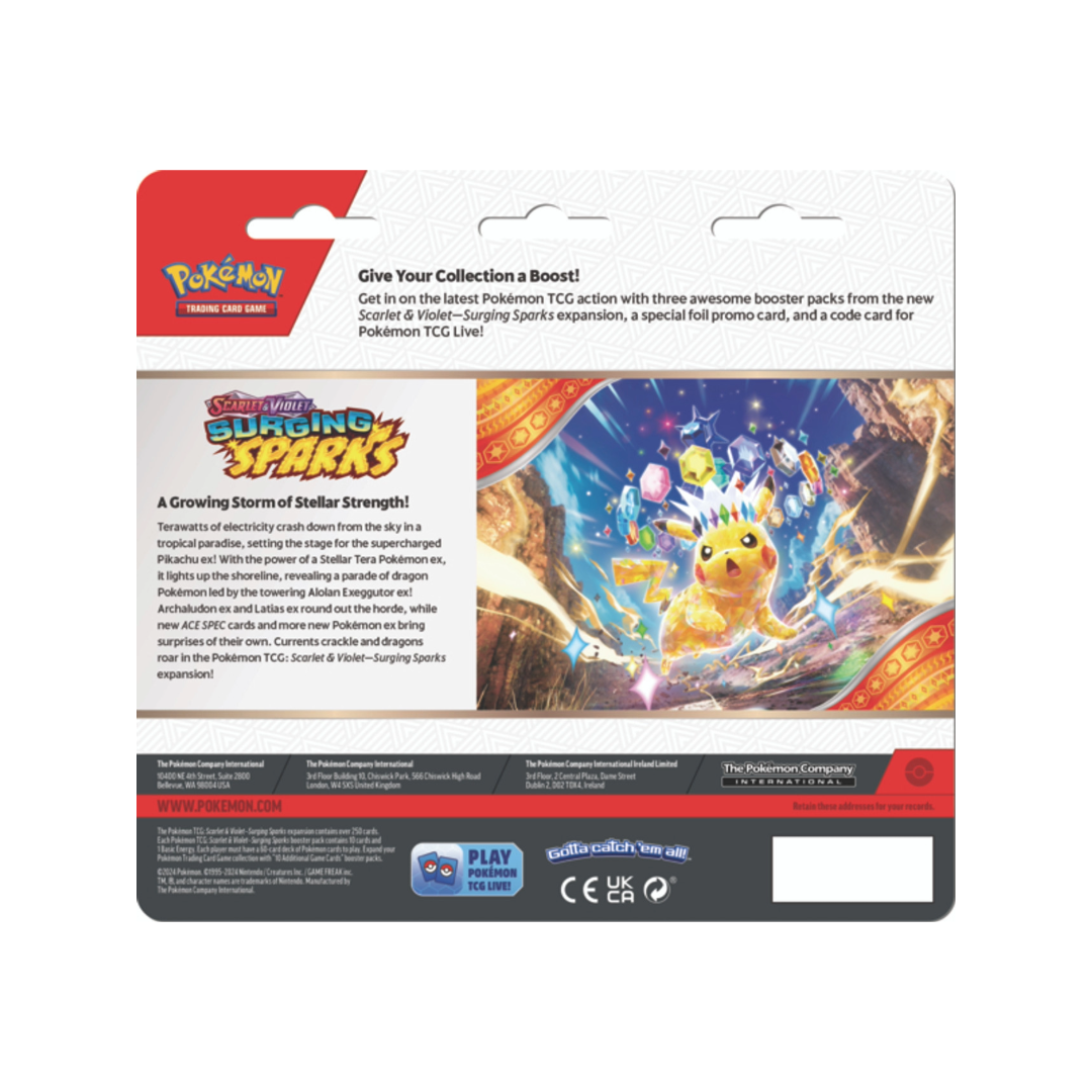Pokémon TCG: SV8 Surging Sparks 3-Booster Blister